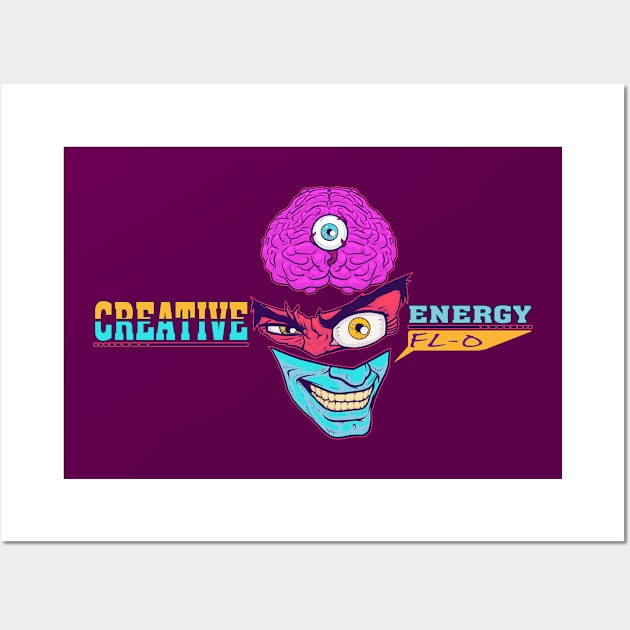 WEIRDO - Creative Energy Flo - Face - Full Color - Purple Wall Art by hector2ortega